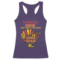 Funny Thanksgiving Turkey Racerback Tank Top Turkey Game Dont Look At The Turkey - Wonder Print Shop
