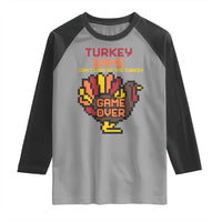 Funny Thanksgiving Turkey Raglan Shirt Turkey Game Dont Look At The Turkey - Wonder Print Shop