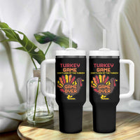 Funny Thanksgiving Turkey Tumbler With Handle Turkey Game Dont Look At The Turkey - Wonder Print Shop