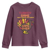 Funny Thanksgiving Turkey Youth Sweatshirt Turkey Game Dont Look At The Turkey - Wonder Print Shop