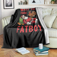 Funny Thanksgiving Christmas Throw Blanket Wait Your Turn Fat Boy Turkey Santa - Wonder Print Shop
