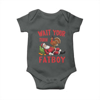 Funny Thanksgiving Christmas Baby Onesie Wait Your Turn Fat Boy Turkey Santa - Wonder Print Shop