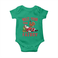 Funny Thanksgiving Christmas Baby Onesie Wait Your Turn Fat Boy Turkey Santa - Wonder Print Shop