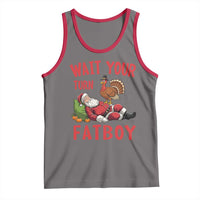 Funny Thanksgiving Christmas Tank Top Wait Your Turn Fat Boy Turkey Santa - Wonder Print Shop