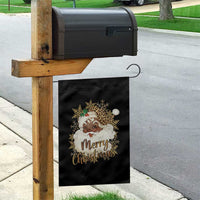 Funny Retro Black Santa Merry Christmas Leopard Garden Flag - Wonder Print Shop