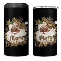 Funny Retro Black Santa Merry Christmas Leopard 4 in 1 Can Cooler Tumbler - Wonder Print Shop