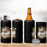 Funny Retro Black Santa Merry Christmas Leopard 4 in 1 Can Cooler Tumbler - Wonder Print Shop