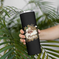 Funny Retro Black Santa Merry Christmas Leopard Skinny Tumbler - Wonder Print Shop