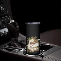 Funny Retro Black Santa Merry Christmas Leopard Skinny Tumbler - Wonder Print Shop
