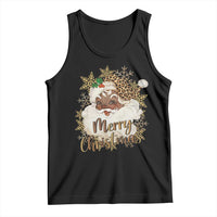 Funny Retro Black Santa Merry Christmas Leopard Tank Top - Wonder Print Shop