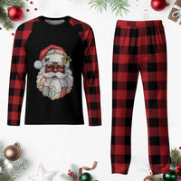 African American Christmas Retro Patchwork Black Santa Plaid Pajama Set - Wonder Print Shop