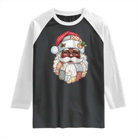 African American Christmas Retro Patchwork Black Santa Raglan Shirt - Wonder Print Shop