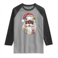 African American Christmas Retro Patchwork Black Santa Raglan Shirt - Wonder Print Shop