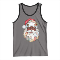 African American Christmas Retro Patchwork Black Santa Tank Top - Wonder Print Shop