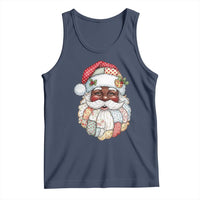 African American Christmas Retro Patchwork Black Santa Tank Top - Wonder Print Shop