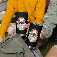 African American Christmas Retro Patchwork Black Santa Tumbler Cup - Wonder Print Shop