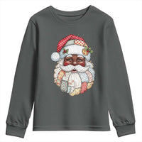 African American Christmas Retro Patchwork Black Santa Youth Sweatshirt - Wonder Print Shop