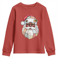 African American Christmas Retro Patchwork Black Santa Youth Sweatshirt - Wonder Print Shop