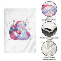 Iridescent Christmas Santa Printed Coquette Xmas Garden Flag - Wonder Print Shop
