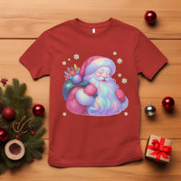 Iridescent Christmas Santa Printed Coquette Xmas T Shirt - Wonder Print Shop