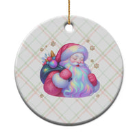 Iridescent Christmas Santa Printed Coquette Xmas Ceramic Ornament - Wonder Print Shop