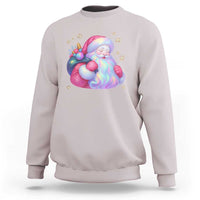 Iridescent Christmas Santa Printed Coquette Xmas Sweatshirt - Wonder Print Shop