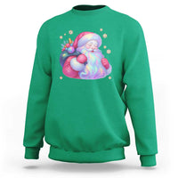 Iridescent Christmas Santa Printed Coquette Xmas Sweatshirt - Wonder Print Shop