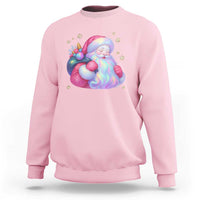 Iridescent Christmas Santa Printed Coquette Xmas Sweatshirt - Wonder Print Shop