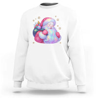 Iridescent Christmas Santa Printed Coquette Xmas Sweatshirt - Wonder Print Shop