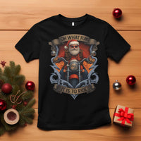 Funny Christmas Motorcycle Santa T Shirt Oh What Fun It Is To Ride Xmas Biker - Wonder Print Shop