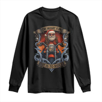 Funny Christmas Motorcycle Santa Long Sleeve Shirt Oh What Fun It Is To Ride Xmas Biker - Wonder Print Shop