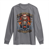 Funny Christmas Motorcycle Santa Long Sleeve Shirt Oh What Fun It Is To Ride Xmas Biker - Wonder Print Shop