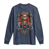 Funny Christmas Motorcycle Santa Long Sleeve Shirt Oh What Fun It Is To Ride Xmas Biker - Wonder Print Shop