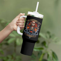 Funny Christmas Motorcycle Santa Tumbler With Handle Oh What Fun It Is To Ride Xmas Biker - Wonder Print Shop