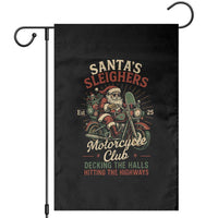 Funny Christmas Motorcycle Biker Garden Flag Santas Sleighers Motorcycle Club Decking The Halls - Wonder Print Shop