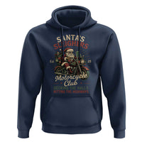 Funny Christmas Motorcycle Biker Hoodie Santas Sleighers Motorcycle Club Decking The Halls - Wonder Print Shop