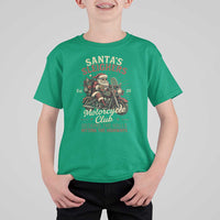 Funny Christmas Motorcycle Biker T Shirt For Kid Santas Sleighers Motorcycle Club Decking The Halls - Wonder Print Shop