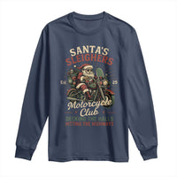 Funny Christmas Motorcycle Biker Long Sleeve Shirt Santas Sleighers Motorcycle Club Decking The Halls - Wonder Print Shop