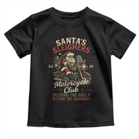 Funny Christmas Motorcycle Biker Toddler T Shirt Santas Sleighers Motorcycle Club Decking The Halls - Wonder Print Shop