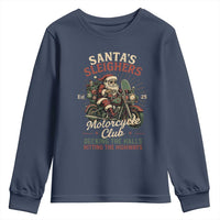 Funny Christmas Motorcycle Biker Youth Sweatshirt Santas Sleighers Motorcycle Club Decking The Halls - Wonder Print Shop