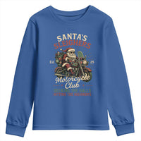Funny Christmas Motorcycle Biker Youth Sweatshirt Santas Sleighers Motorcycle Club Decking The Halls - Wonder Print Shop