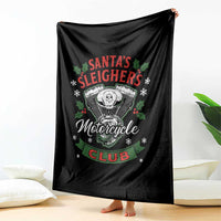 Christmas Motorcycle Biker Throw Blanket Santas Sleighers Motorcycle Club - Wonder Print Shop