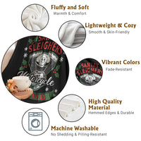 Christmas Motorcycle Biker Throw Blanket Santas Sleighers Motorcycle Club - Wonder Print Shop