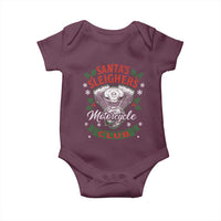 Christmas Motorcycle Biker Baby Onesie Santas Sleighers Motorcycle Club - Wonder Print Shop