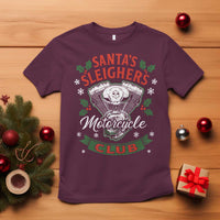 Christmas Motorcycle Biker T Shirt Santas Sleighers Motorcycle Club - Wonder Print Shop