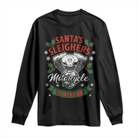 Christmas Motorcycle Biker Long Sleeve Shirt Santas Sleighers Motorcycle Club - Wonder Print Shop