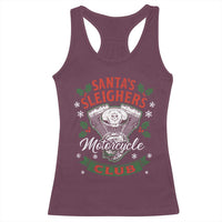 Christmas Motorcycle Biker Racerback Tank Top Santas Sleighers Motorcycle Club - Wonder Print Shop