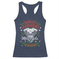 Christmas Motorcycle Biker Racerback Tank Top Santas Sleighers Motorcycle Club - Wonder Print Shop