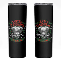 Christmas Motorcycle Biker Skinny Tumbler Santas Sleighers Motorcycle Club - Wonder Print Shop