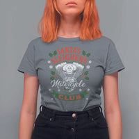 Christmas Motorcycle Biker T Shirt For Women Santas Sleighers Motorcycle Club - Wonder Print Shop